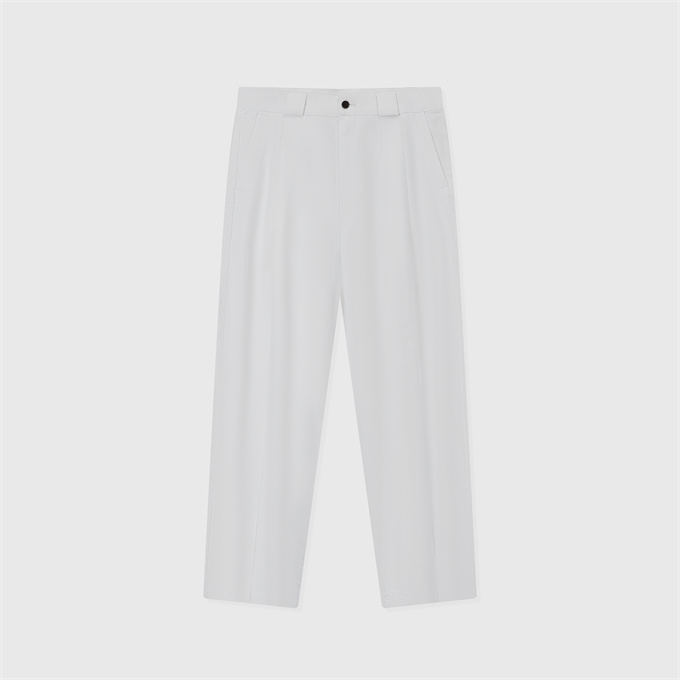 brunello cucinelli panama cotton linen pleated long trousers